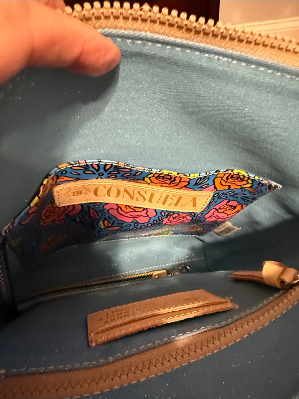 Consuela Bright Pink Tour  Crossbody Bag with Blue Strap - Picture 5 of 6